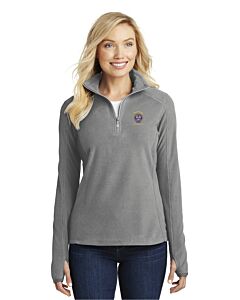 Port Authority® Ladie's Microfleece 1/2-Zip Pullover - Embroidery-Pearl Gray